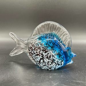 Art Glass Fish Paperweight Murano Style Tropical Fish Glass Figurine